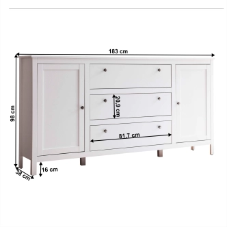 Komoda GLOMERATA 2D3S, bílá