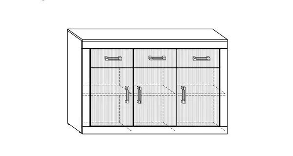 Komoda GOUDINI 3D3S, craft bílý/craft zlatý, 5 let záruka