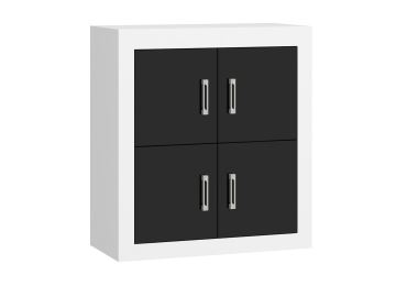 Komoda GOUDINI 4D, bílá/černý lesk