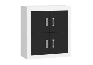 Komoda GOUDINI 4D, bílá/černý lesk