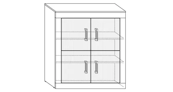 Komoda GOUDINI 4D, dub sonoma/bílý lesk