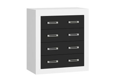Komoda GOUDINI 4S, bílá/černý lesk