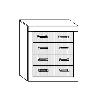 Komoda GOUDINI 4S, craft bílý/craft zlatý 