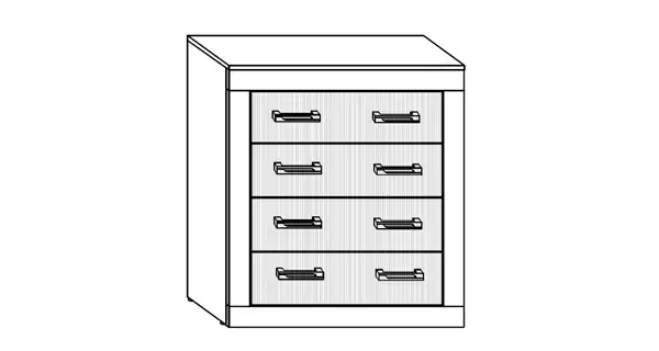 Komoda GOUDINI 4S, craft bílý/craft zlatý 