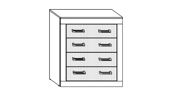 Komoda GOUDINI 4S, švestka wallis/černý lesk , 5 let záruka