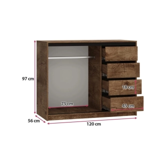 Komoda HARAZIA 120, dub lefkas