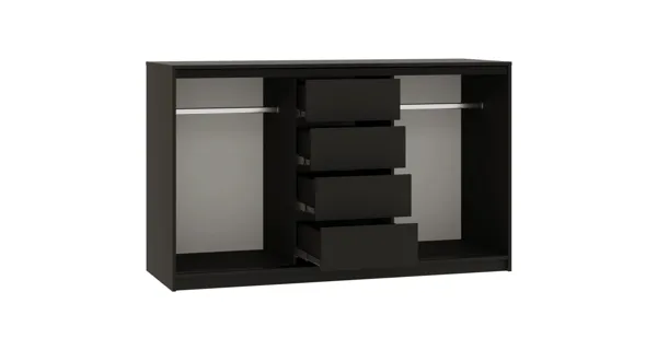 Komoda HARAZIA 160, černá/dub lefkas