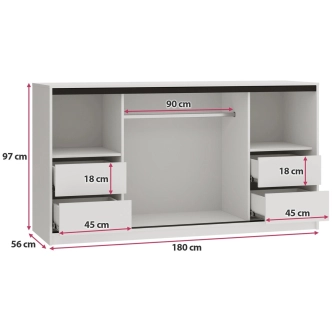 Komoda HARAZIA 180, bílý mat
