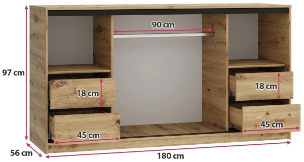 Komoda HARAZIA 180, dub artisan