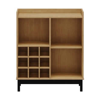 Komoda HERBA 1D, buk/černá