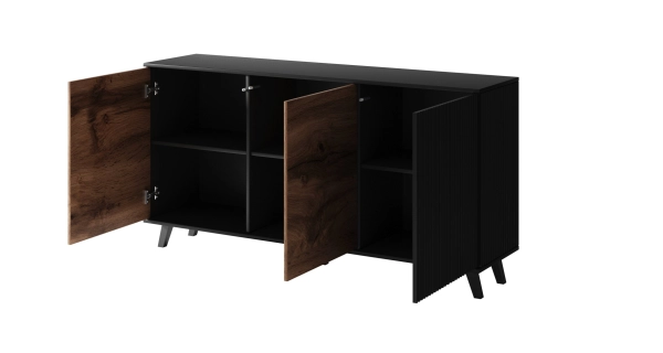 Komoda HOLLIS 1, dub wotan/černá