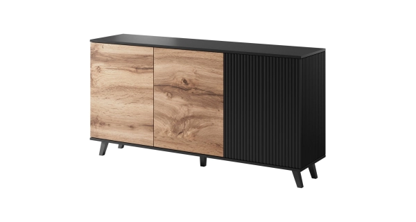 Komoda HOLLIS 1, dub wotan/černá