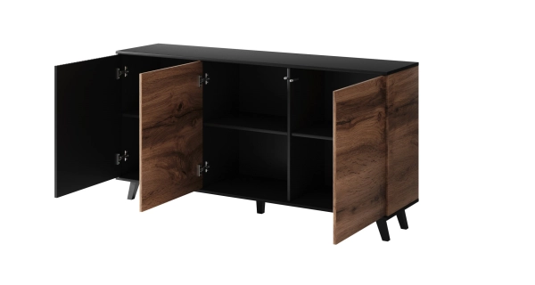 Komoda HOLLIS 1, dub wotan/černá