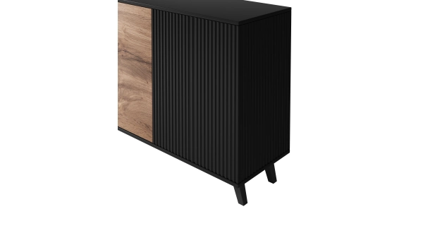 Komoda HOLLIS 1, dub wotan/černá