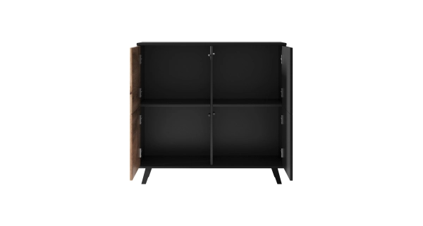 Komoda HOLLIS 2, dub wotan/černá