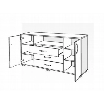 Komoda HURLEY 150, bílá