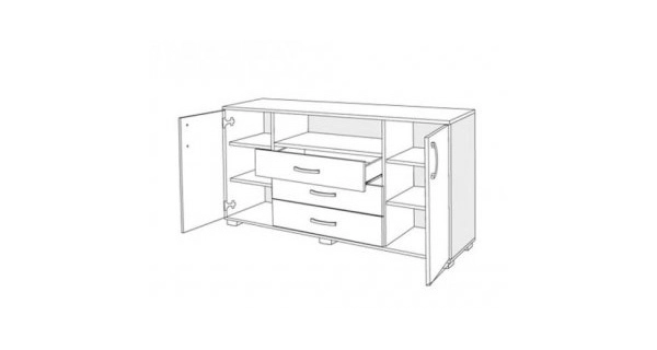 Komoda HURLEY 150, dub kompet