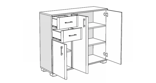 Komoda HURLEY 3, dub