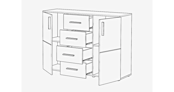 Komoda IDA 03, bílá