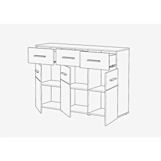 Komoda IDA 13, dub sonoma/bílá