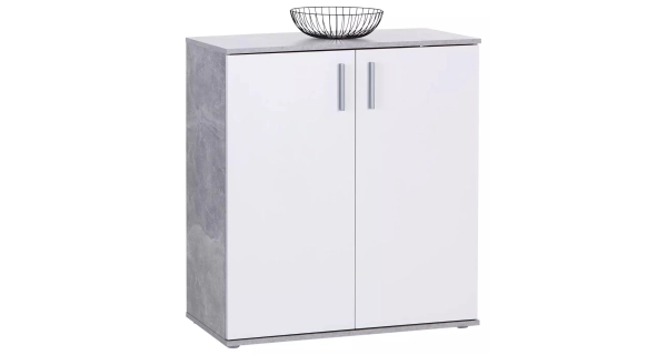 Komoda INA 01, beton/bílá