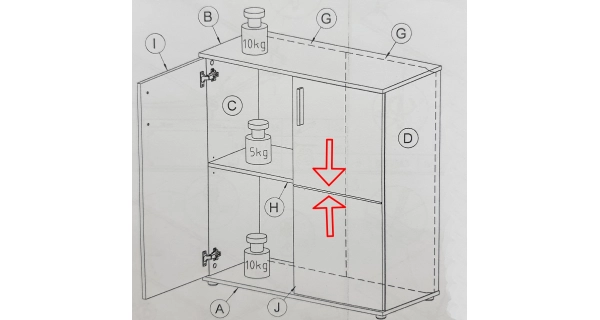 Komoda INA 01, beton/bílá