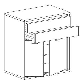 Komoda IPPOLITO 2D2S, dub hickory