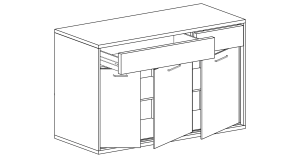Komoda IPPOLITO 3D2S, dub hickory