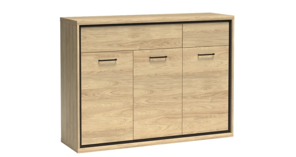 Komoda IPPOLITO 3D2S, dub hickory