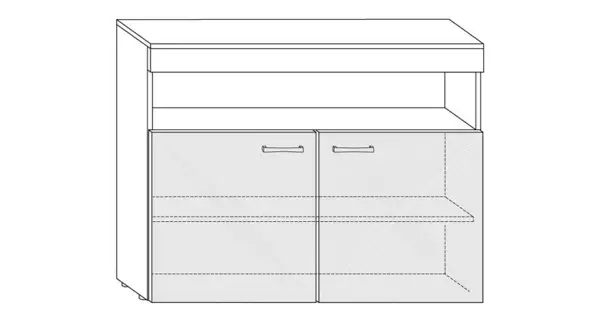 Komoda IRUS, bílá/černý lesk