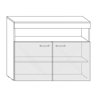 Komoda IRUS, dub sonoma tmavý/bílý lesk