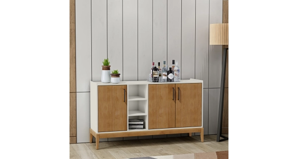 Komoda ISIRD 3D, dub/bílá