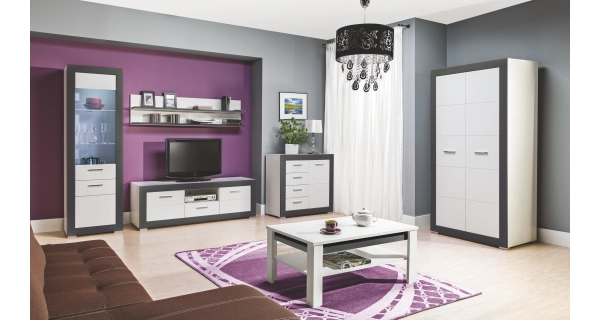 Komoda JAMASOTA 1D4S, bílý mat/grafit