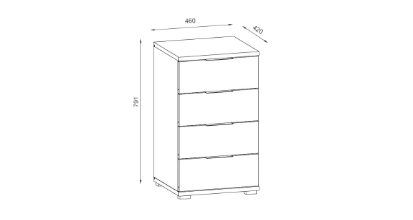 Komoda JAXSON se čtyřmi zásuvkami, bílá