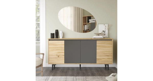 Komoda JERLAN typ 3, dub/antracit