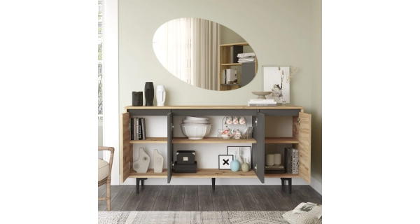 Komoda JERLAN typ 3, dub/antracit