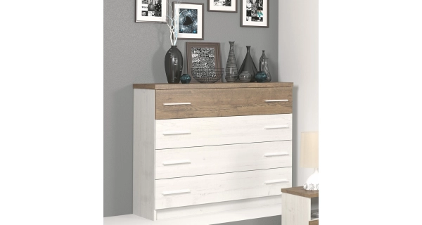 Komoda KABIR, borovice andersen/dub april