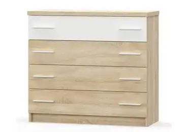 Komoda KABIR, dub sonoma/bílá