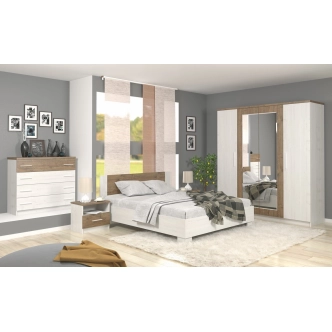 Komoda KABIR, dub sonoma/bílá