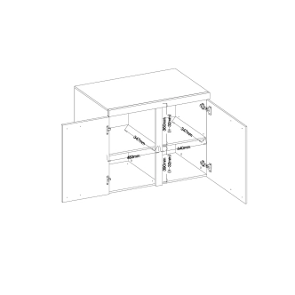 Komoda KADEN 2D, bílá/beton