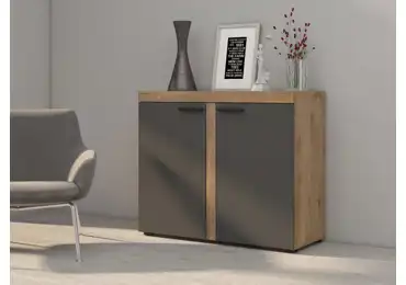 Komoda KADEN 2D, dub lefkas/grafit