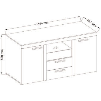 Komoda KADEN 2D2S, bílá