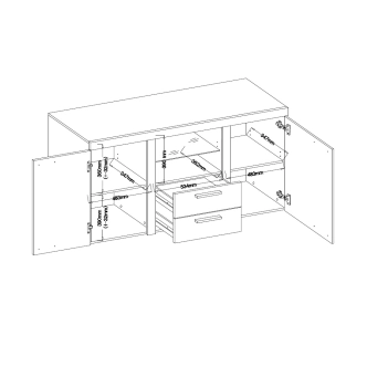 Komoda KADEN 2D2S, bílá