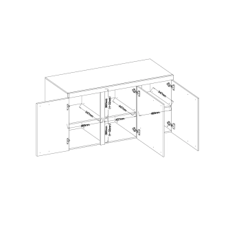Komoda KADEN 3D, bílá/beton