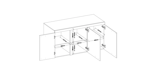 Komoda KADEN 3D, bílá/beton