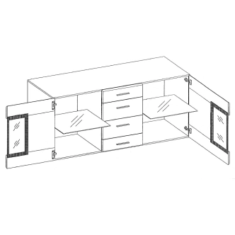 Komoda KAMARI, dub sonoma