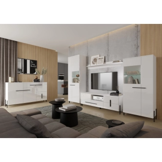 Komoda KDAKAS typ 40, bílá/bílý lesk