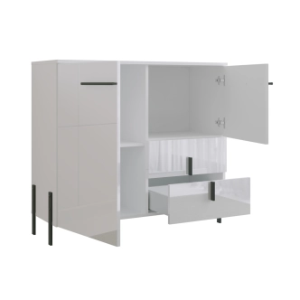 Komoda KDAKAS typ 41, bílá/bílý lesk