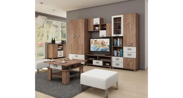 Komoda KEATING, craft tobaco/craft bílý, 5 let záruka