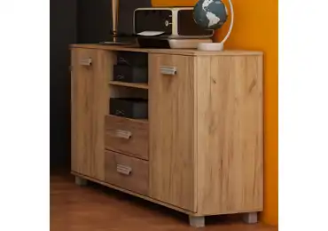 Komoda KEATING, craft zlatý/craft tobaco